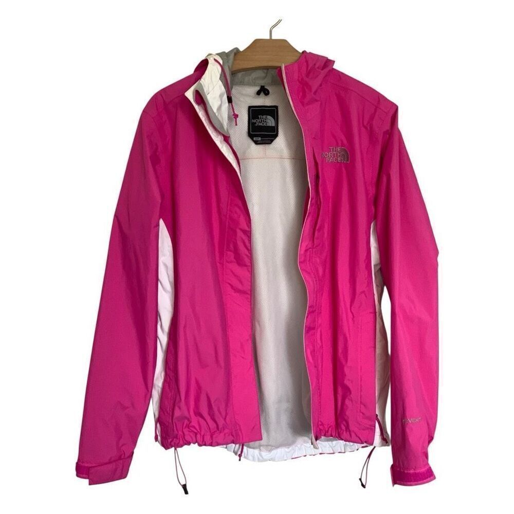 The North Face Pink Hooded Hyvent Rain Jacket , Women’s Small